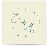Doodle Star Monogram Mini Enclosure Cards