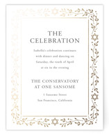 Hanukkah Star Foil-Pressed Mitzvah Reception Cards