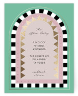 Hollywood Deco Foil-Pressed Mitzvah Reception Cards