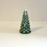 Medium White And Green Christmas Tree Candle