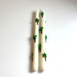 White Palm Tree Taper Set Candles & Holders