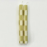 Checkered Taper Candles (White & Moss) Candles & Holders