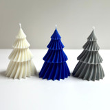 Blue, White and Gray Spiral Tree Set Candles & Holders