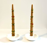 Brown and Gold Gingerbread Tapers