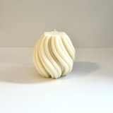 Large White Swirl Candle