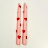 Pink and Red Hearts Tapers Candles & Holders