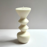 Large White Irregular Hourglass Candle Candles & Holders
