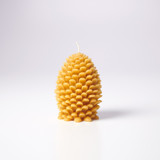 Jumbo Cone 100% Beeswax Sculptural Candle - Natural Candles & Holders