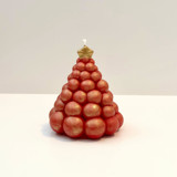 Red and Gold Metallic Christmas Tree Candle Candles & Holders