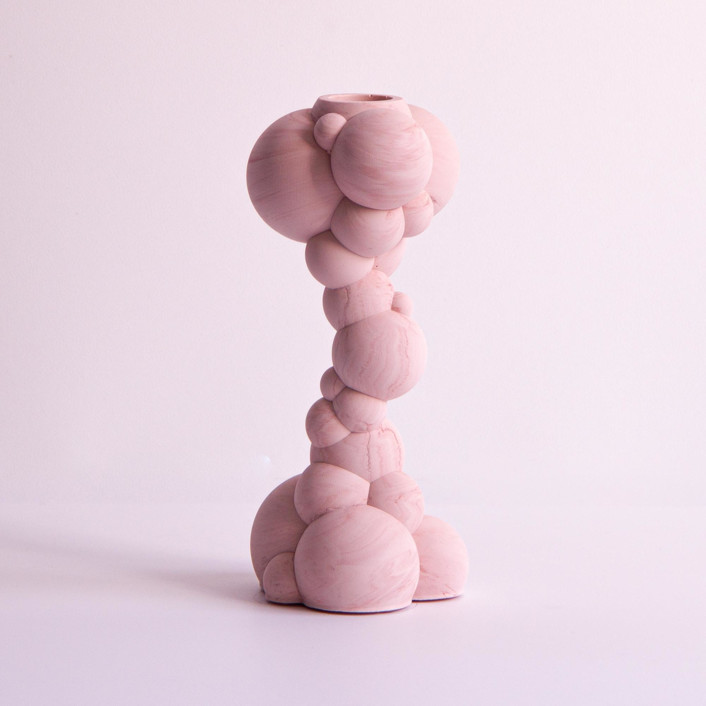 Molecule candle holder tall, pink Candles & Holders by massimo cappella