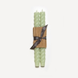 10" Rope Tapers (pair) Celadon Candles & Holders