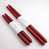 14 Inch, Berry Red, Dipped Beeswax Taper Candles Candles & Holders