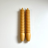 Tan Horizontal Spiral Taper Set Candles & Holders