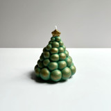 Green and Gold Metallic Christmas Tree Candle Candles & Holders