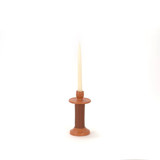 Handcrafted Leather-Wrapped Candle Holder - Brown/Short Candles & Holders