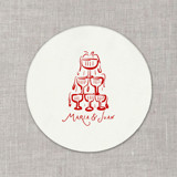 Custom champagne tower white disposable coasters / Customizable color - Set of 100 Wedding Coasters