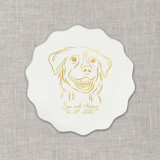 Custom pet portrait white disposable coasters / Customizable color - Set of 100 Wedding Coasters