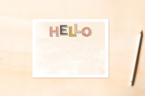 Handwritten Hello Children's Stationery