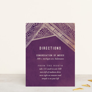 Shimmer and Sketch Foil-Pressed Mitzvah Direction Cards