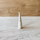 Carved Ring Cone in Matte White Decorative Object