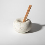 Palo Santo Holder - White Terrazzo Decorative Object