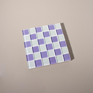 Glass Tile Decorative Tray in Lavender Latte Decorative Object