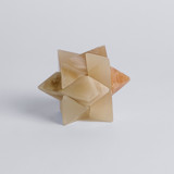 Burr Star Puzzle in Creamy Onyx and Green Serpentine Decorative Object