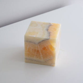 Marble Cube (HONEY ONYX) Decorative Object