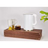 Large Walnut Appliance Cord Box Decorative Shelves