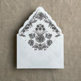 Venetian floral black liner for A7 euro flap envelope | pack of 10 Envelope Liners