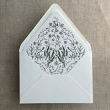 Forest green English botanical garden floral printed liner for A7 euro flap envelope | pack of 10 Envelope Liners