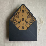Versailles Nocturne Brown envelope liner for A7 euro flap envelope | pack of 10 Envelope Liners