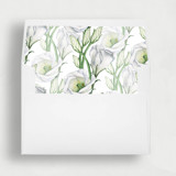 Springtime White Floral Liner | Set of 25 Square Envelope Liners Envelope Liners