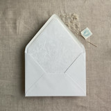 White Adorable wild floral vellum envelope liner for A7 euro flap envelope | pack of 10 Envelope Liners
