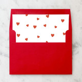 A7 Envelope Liners Red Cute Hearts Square Flap (set of 10) Envelope Liners