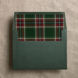 Holiday green plaid envelope liner for A7 square flap envelope | pack of 10 Envelope Liners