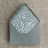 White ink English botanical garden print liner for A7 euro flap envelope | pack of 10 Envelope Liners
