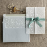 White dainty floral vellum wrap for 5x7 card + liner for A7 square envelope | Set of 10 Envelope Liners
