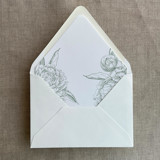 Sage grand peony vintage floral envelope liner for A7 euro flap envelope | pack of 10 Envelope Liners