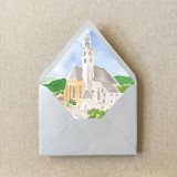 Custom Watercolor Venue Envelope Liner | Set of 10 | For 5x7" Invitations Envelope Liners