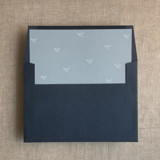 Steel blue baby ribbon bows envelope liner for A7 square flap envelope | pack of 10 Envelope Liners