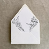 Forest grand peony vintage floral envelope liner for A7 euro flap envelope | pack of 10