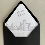 Chicago Skyline Envelope Liner with Custom text | Set of 10 | For 5x7 Euro Flap Envelope Envelope Liners