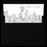Seattle Skyline Envelope Liner with custom text/saying | Set of 10 | For 5x7 Minted Square Flap Envelope Envelope Liners