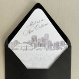 New Orleans Skyline Envelope Liner with Custom text and print color | Set of 10 | Self Adhesive | For 5x7 Euro Flap Envelope Envelope Liners