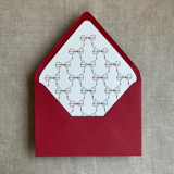Holiday ribbon bows printed envelope liner for A7 euro flap envelope  | pack of 10 Envelope Liners