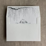 willow and swan graphite print liner for A7 square flap envelope | pack of 10 Envelope Liners