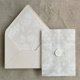 White venetian lace vellum wrap for 5x7 card + liner for A7 euro envelope Envelope Liners