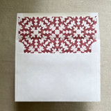 A7 Envelope Liners Isabella in Red & Cream for Straight Flap Envelopes | Pack of 10 Envelope Liners