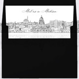 Madison Wisconsin Skyline Envelope Liner with custom text/saying | Set of 10 | For 5x7 Minted Square Flap Envelope Envelope Liners